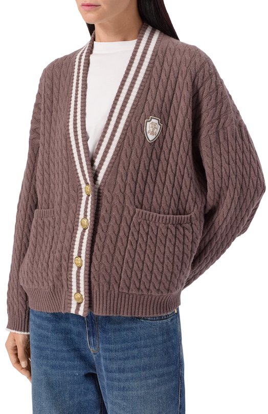 Кашемировый кардиган Brunello Cucinelli M12731516 Коричневый  M12731516 Фото 3