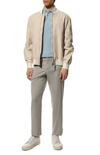 Поло из шелка и хлопка IL BORGO CASHMERE голубого цвета по цене 51350 руб., арт. 57-1090-M0DG0, фото 2 Поло из шелка и хлопка IL BORGO CASHMERE, арт. 57-1090-M0DG0, фото 2