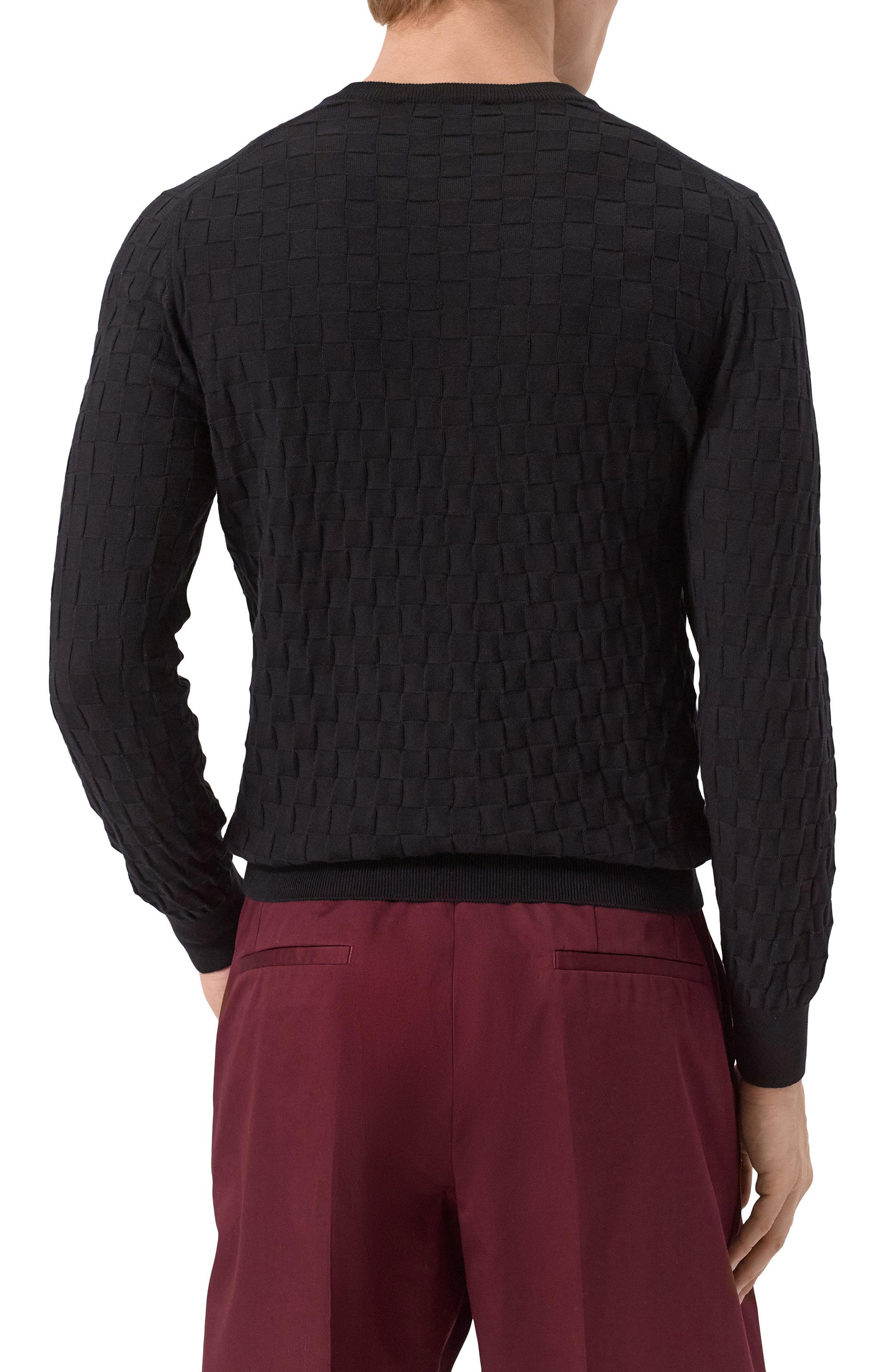 Хлопковый джемпер GRAN SASSO черного цвета по цене 25350 руб., арт. 57109/18040, фото 4 Хлопковый джемпер GRAN SASSO, арт. 57109/18040, фото 4