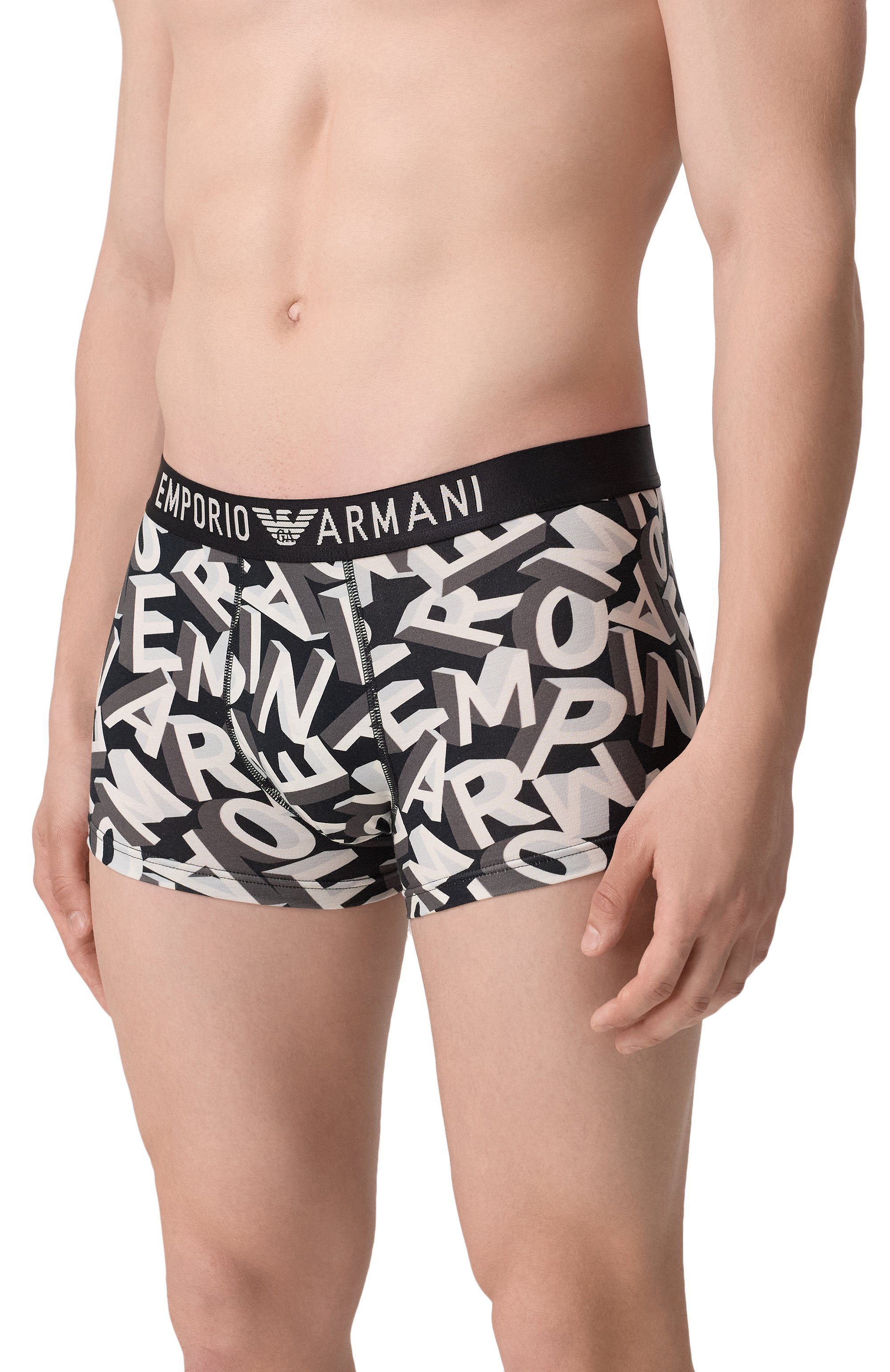 Хлопковые боксеры EMPORIO ARMANI серого цвета по цене 4450 руб., арт. EM000232/AF10794, фото 2 Хлопковые боксеры EMPORIO ARMANI, арт. EM000232/AF10794, фото 2