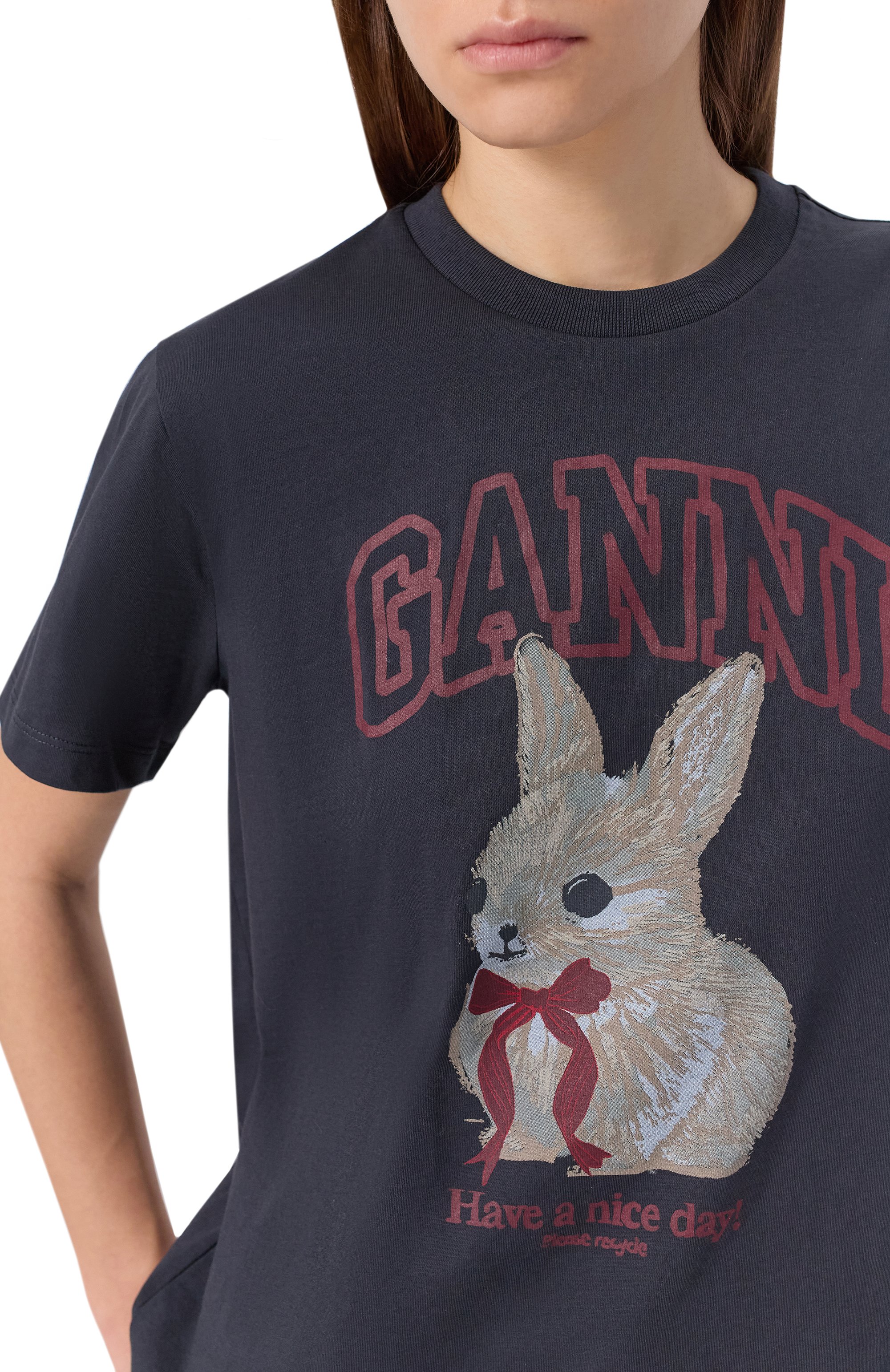 Хлопковая футболка GANNI, арт. A1050061, фото 5