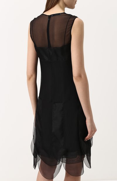 Однотонное мини-платье с фестонами и круглым вырезом PRADA, арт. P35Y6-1QC1-F0806, фото 4