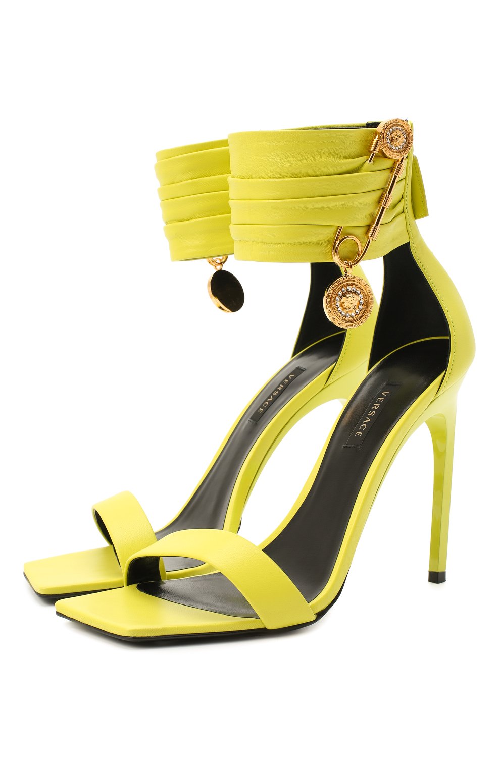 Кожаные босоножки safety pin VERSACE, арт. DST429P/DNA5, фото 1