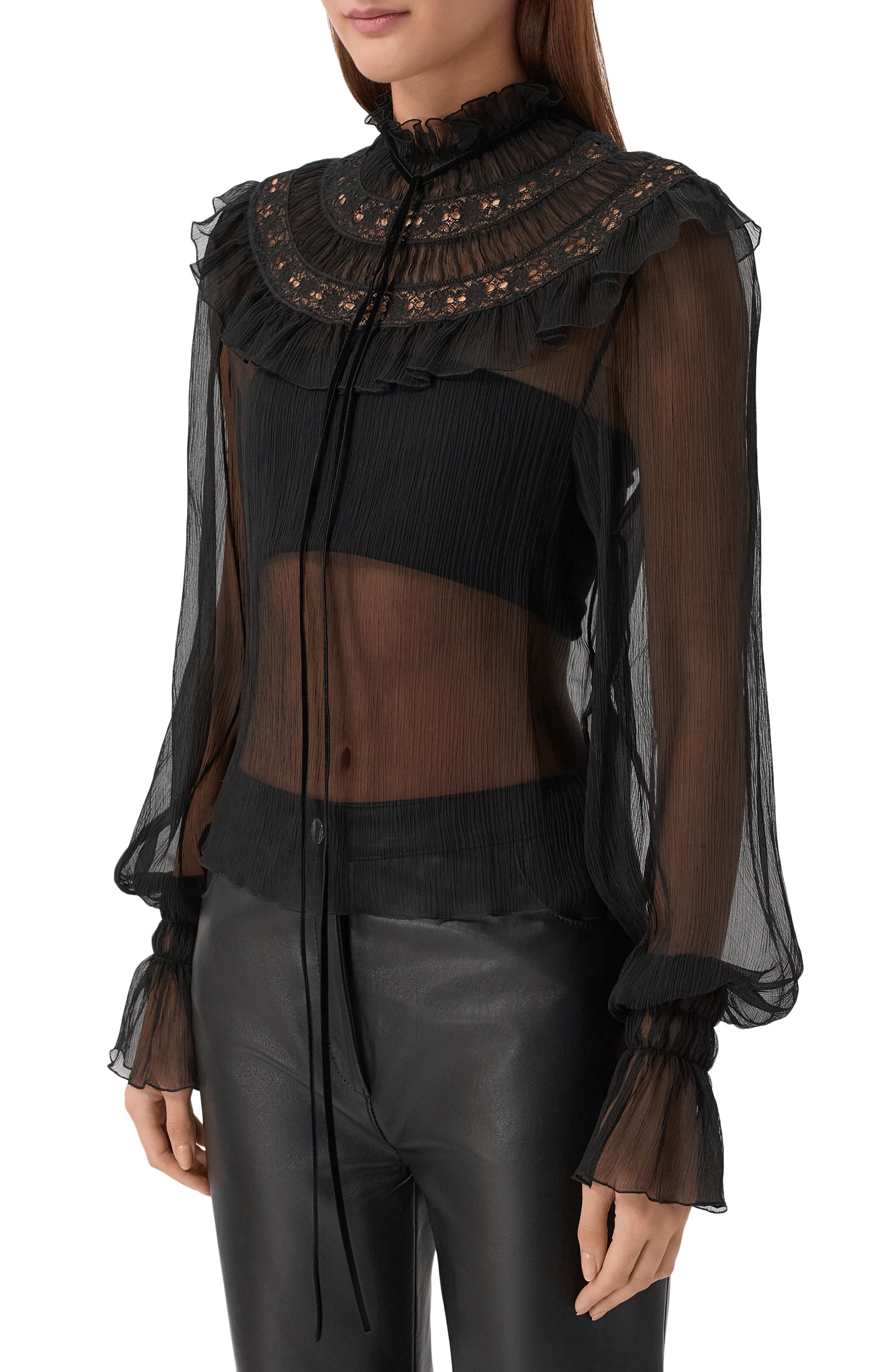 Шелковая блузка ANN DEMEULEMEESTER, арт. B0014416/FA732, фото 3