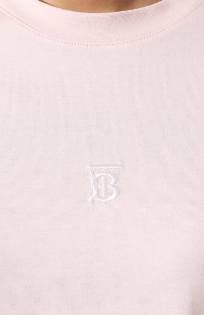 Хлопковая футболка BURBERRY розового цвета по цене 29950 руб., арт. 8015187, фото 5 Хлопковая футболка BURBERRY, арт. 8015187, фото 5