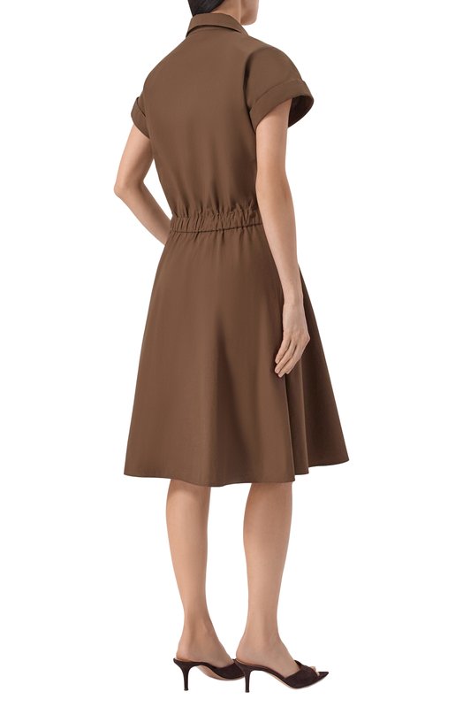 Хлопковое платье Officine Generale S26WDRS102 Коричневый  S26WDRS102 Фото 3