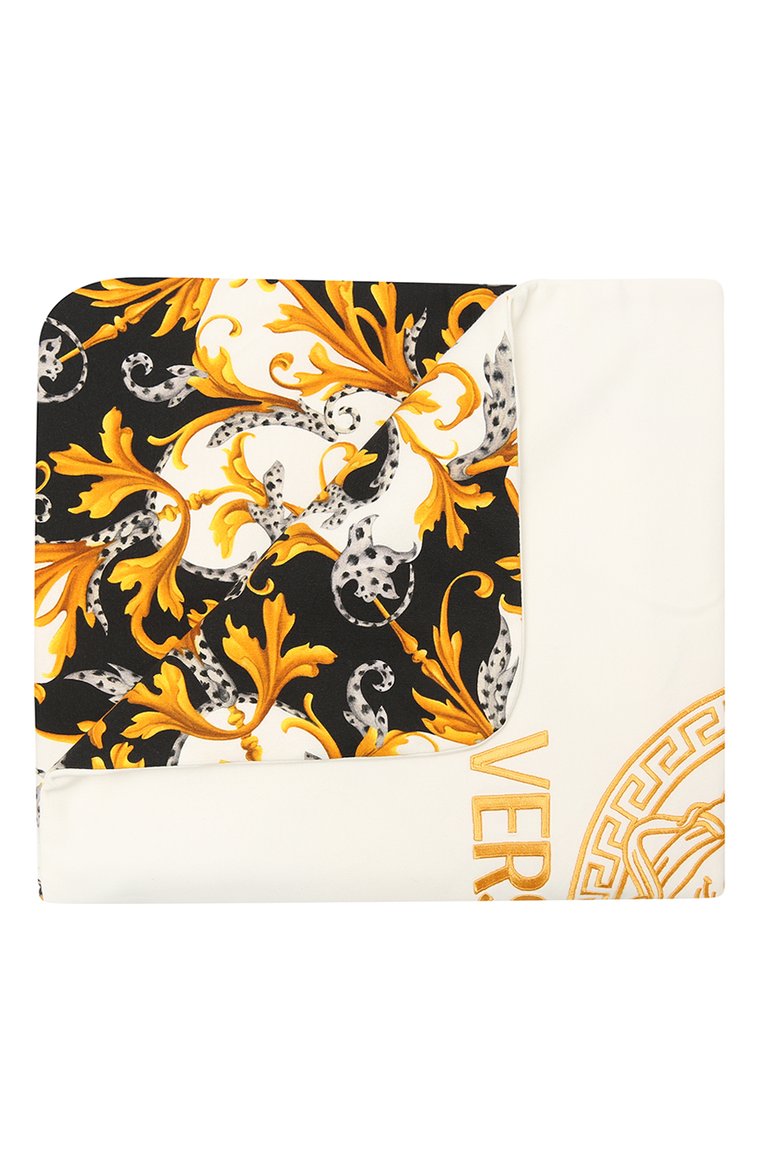 Детского хлопковое одеяло VERSACE белого цвета, арт. YE000214/YA00019 | Фото 1 (Региональные ограничения белый список (Axapta Mercury): RU; Материал: Хлопок, Текстиль; Материал сплава: Проставлено; Нос: Не проставлено)