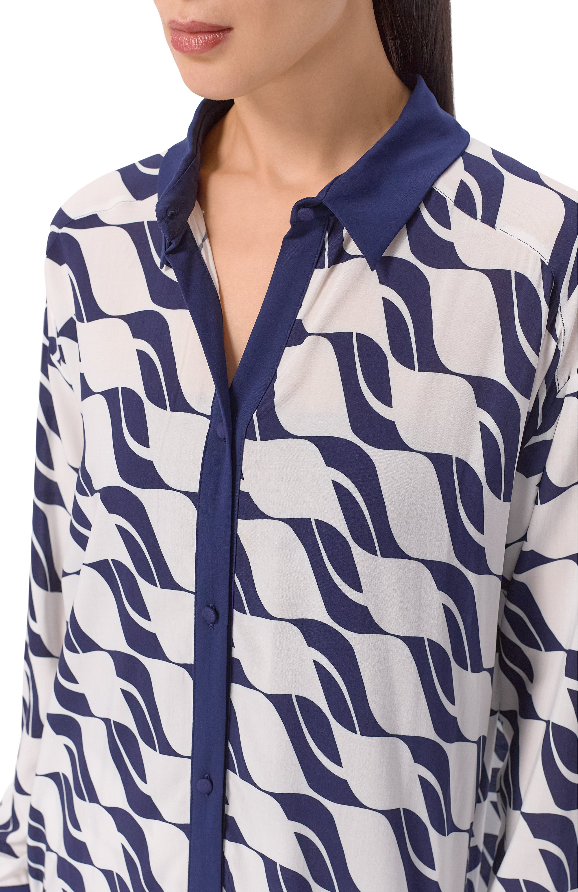 Туника из вискозы LISE CHARMEL синего цвета по цене 47050 руб., арт. ASB2196, фото 5 Туника из вискозы LISE CHARMEL, арт. ASB2196, фото 5