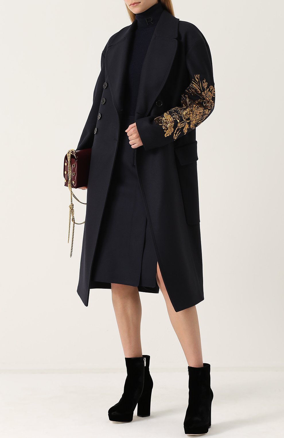 Кашемировый топ фактурной вязки с высоким воротником ROCHAS, арт. R0PL751767/RLY1000, фото 2
