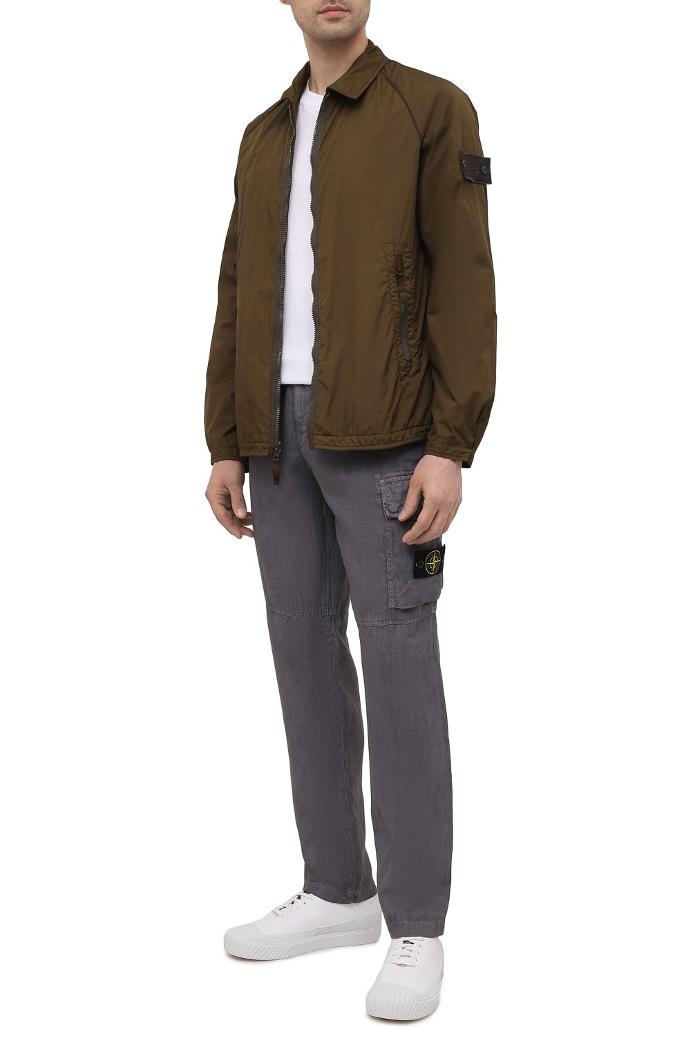 Льняные брюки-карго STONE ISLAND, арт. 741531601, фото 2