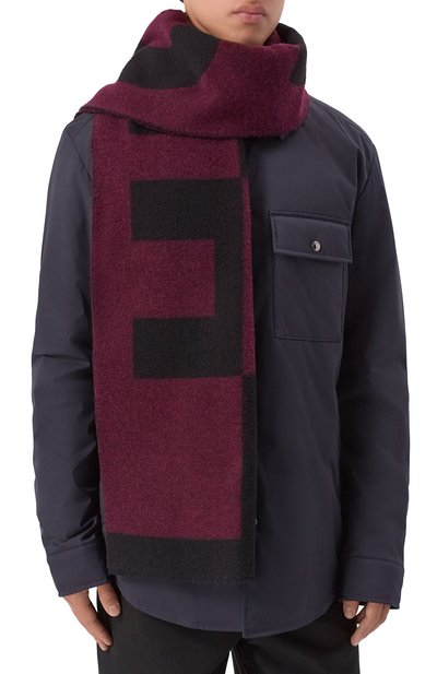 Шерстяной шарф HUGO бордового цвета по цене 12500 руб., арт. 50524767, фото 2 Шерстяной шарф HUGO, арт. 50524767, фото 2