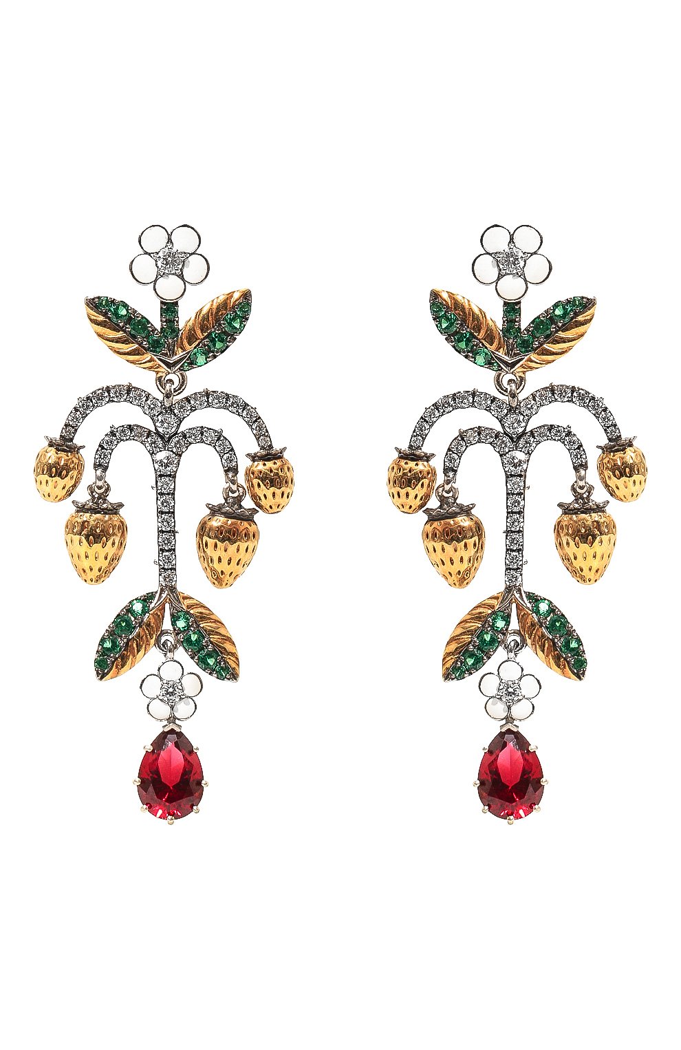 Серьги wild strawberry QUEENSBEE разноцветного цвета по цене 126720 руб., арт. 201401, фото 1 Серьги wild strawberry QUEENSBEE, арт. 201401, фото 1