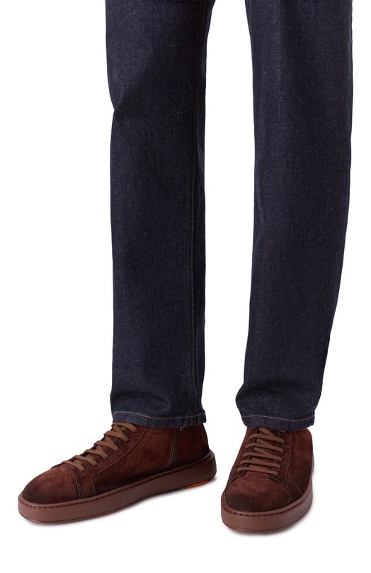 Замшевые кеды Cleanic Santoni MBCG22141F0XKA0L Коричневый  MBCG22141F0XKA0L Фото 3