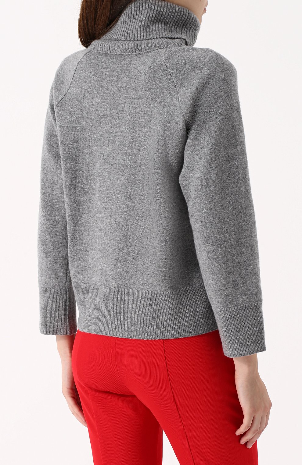 Шерстяной свитер с высоким воротником MONCLER светло-серого цвета по цене 34500 руб., арт. C2-093-92907-30-98145, фото 4 Шерстяной свитер с высоким воротником MONCLER, арт. C2-093-92907-30-98145, фото 4