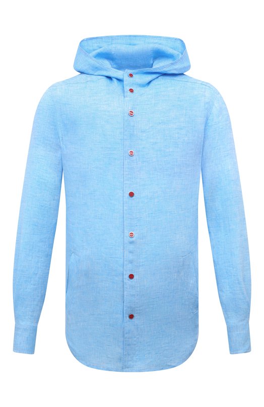 Льняная рубашка Kiton UMCMARH06940 Голубой UMCMARH06940