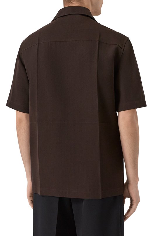 Рубашка из вискозы и шелка Jil Sander J21DL0222-J65005 Коричневый  J21DL0222-J65005 Фото 4