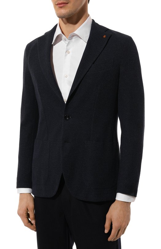 Пиджак из шерсти и хлопка Sartoria Latorre JD74/JG031 Синий  JD74/JG031 Фото 5
