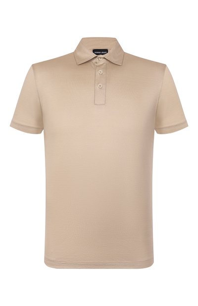 Мужское поло из шелка и хлопка GIORGIO ARMANI, арт. 3KSF74/SJZHZ