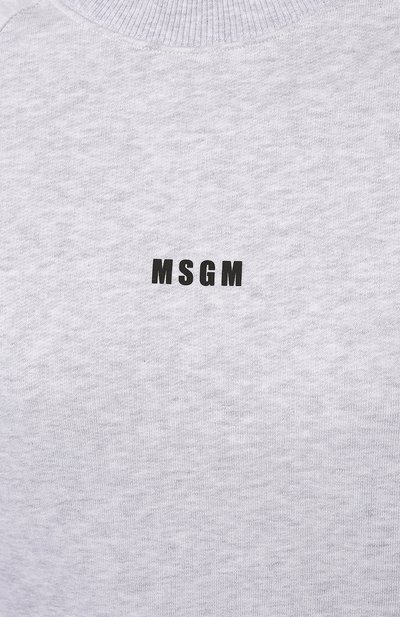 Хлопковый свитшот MSGM серого цвета по цене 21350 руб., арт. 2000MDM503 200004, фото 5 Хлопковый свитшот MSGM, арт. 2000MDM503 200004, фото 5