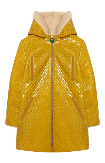 Пальто с капюшоном MUMOFSIX желтого цвета по цене 16000 руб., арт. MOS20WCO_08, фото 1 Пальто с капюшоном MUMOFSIX, арт. MOS20WCO_08, фото 1