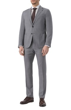 Мужские кожаные дерби SANTONI темно-коричневого цвета, арт. MCCG19046PD7SGFR | Фото 2 (Материал внутренний: Натуральная кожа; Материал сплава: Проставлено; Нос: Не проставлено; Материал внешний: Натуральная кожа; Стили: Классический)