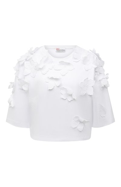 Женская хлопковая футболка REDVALENTINO, арт. VR0MG10S/5VD