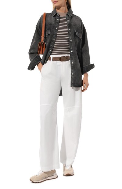 Женские хлопковые брюки BRUNELLO CUCINELLI, арт. ML949B1349