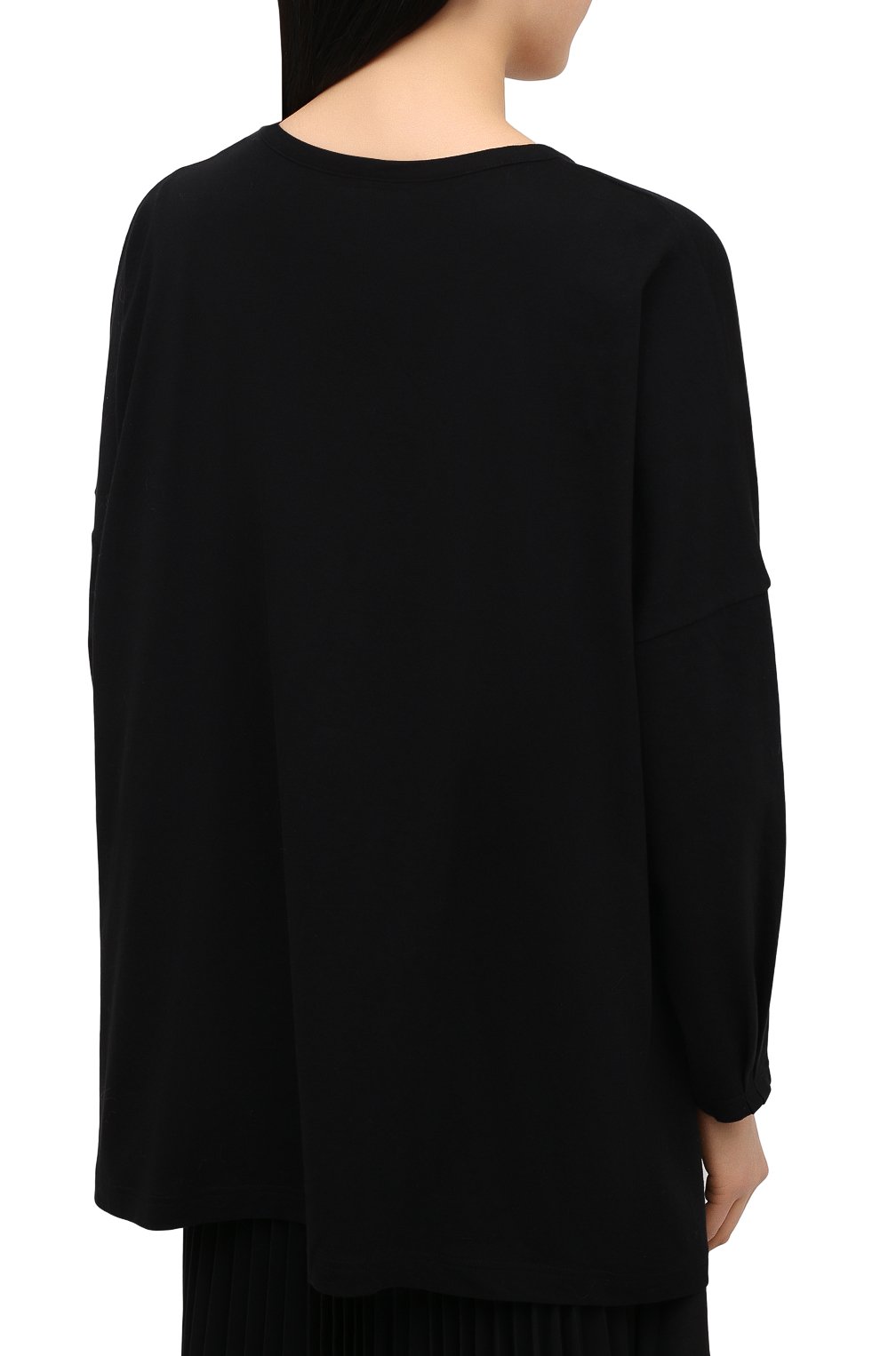 Хлопковый лонгслив YOHJI YAMAMOTO черного цвета по цене 34950 руб., арт. NR-T61-077, фото 4 Хлопковый лонгслив YOHJI YAMAMOTO, арт. NR-T61-077, фото 4