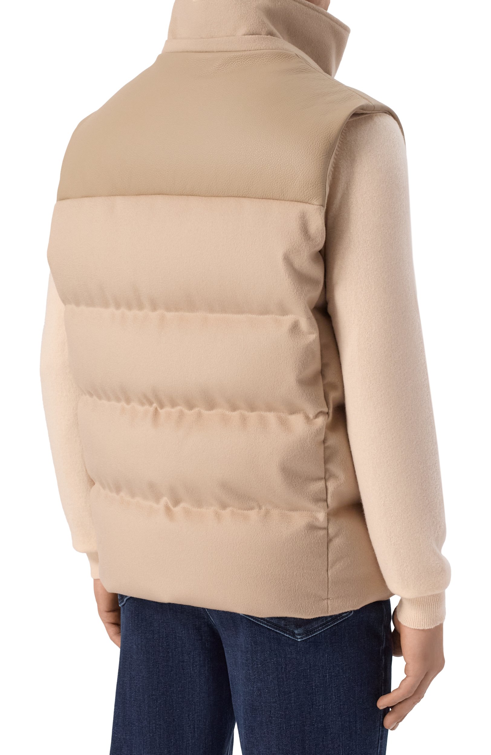 Пуховый жилет с кожаной отделкой MVST, арт. M26.1MM.JA34.1/F184 CASHMERE+CERV0, фото 6