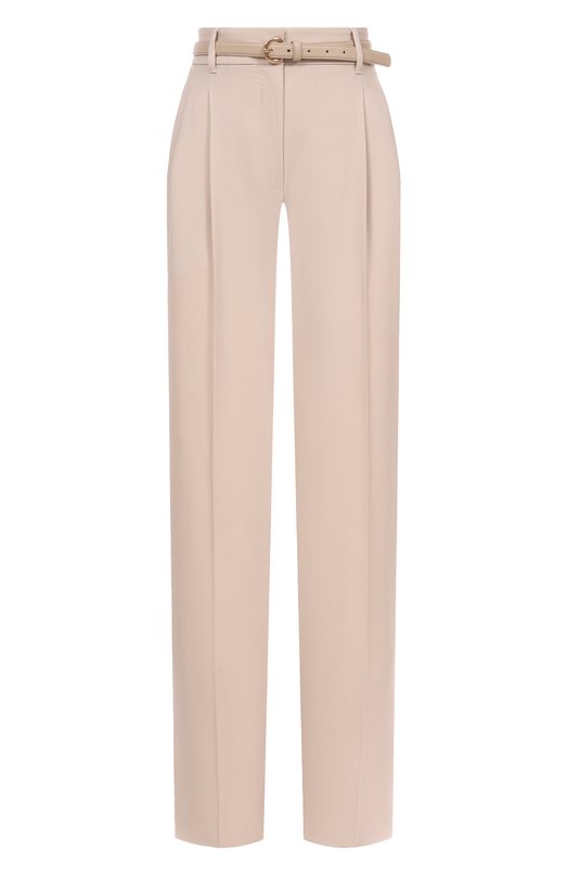 Шерстяные брюки Max Mara Studio ENTRATA Бежевый ENTRATA