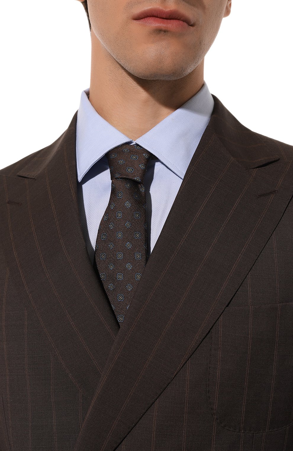 Шелковый галстук CANALI темно-коричневого цвета по цене 16250 руб., арт. 18/HJ04074, фото 2 Шелковый галстук CANALI, арт. 18/HJ04074, фото 2