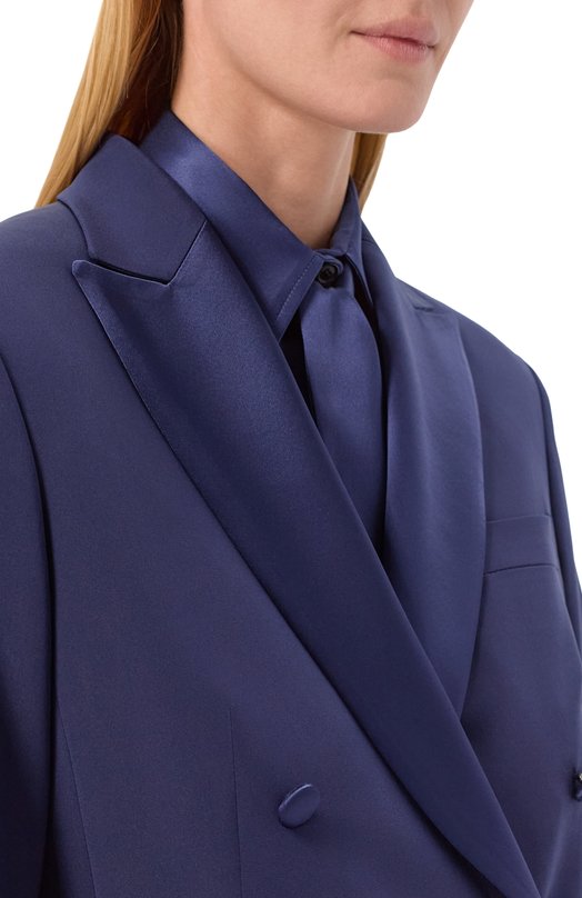 Шелковый жакет Kiton D54515K0977A30 Синий  D54515K0977A30 Фото 5