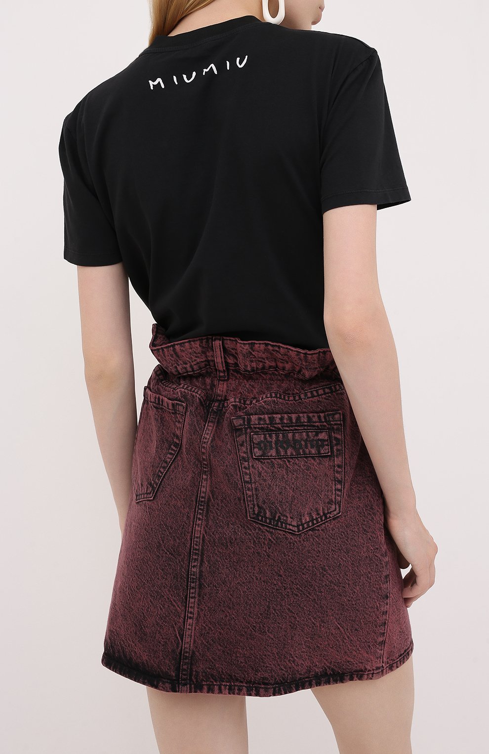 Хлопковая футболка MIU MIU, арт. MJN168-1WAR-F0002, фото 4