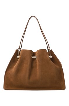 Женская сумка GIORGIO ARMANI коричневого цвета, арт. GW000836/AF14186 | Фото 6 (Размер: medium; Материал: Натуральная кожа, Натуральная замша; Автоматизация состава: Проставлено; Автоматизация ТО: Проставлено)