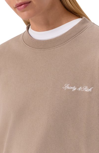 Хлопковый свитшот SPORTY AND RICH, арт. ST07168326BR08, фото 5