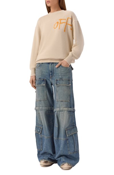 Хлопковый свитер OFF-WHITE, арт. 0WHE100S26KNI001, фото 2