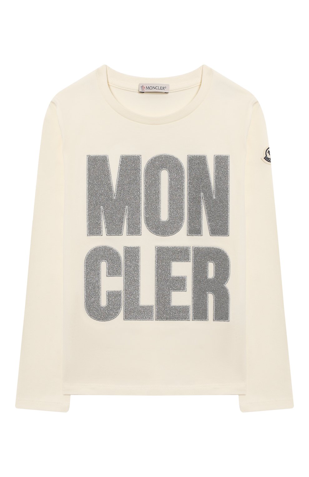 Хлопковый лонгслив MONCLER ENFANT белого цвета по цене 18500 руб., арт. E2-954-80741-50-87275/8-10A, фото 1 Хлопковый лонгслив MONCLER ENFANT, арт. E2-954-80741-50-87275/8-10A, фото 1