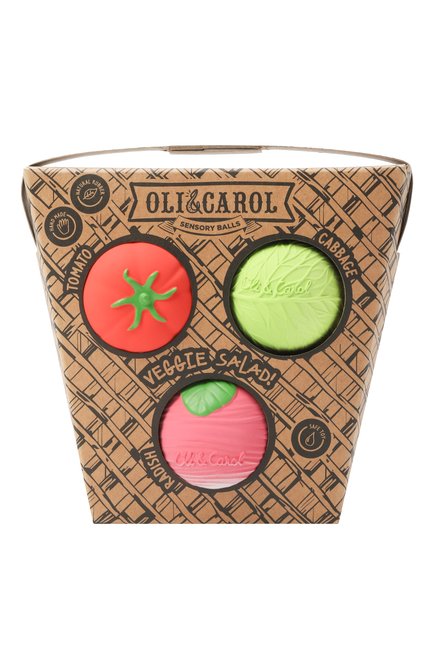 Набор игрушек-прорезывателей veggie salad OLI&CAROL, арт. L-BABY-BALL-SALAD