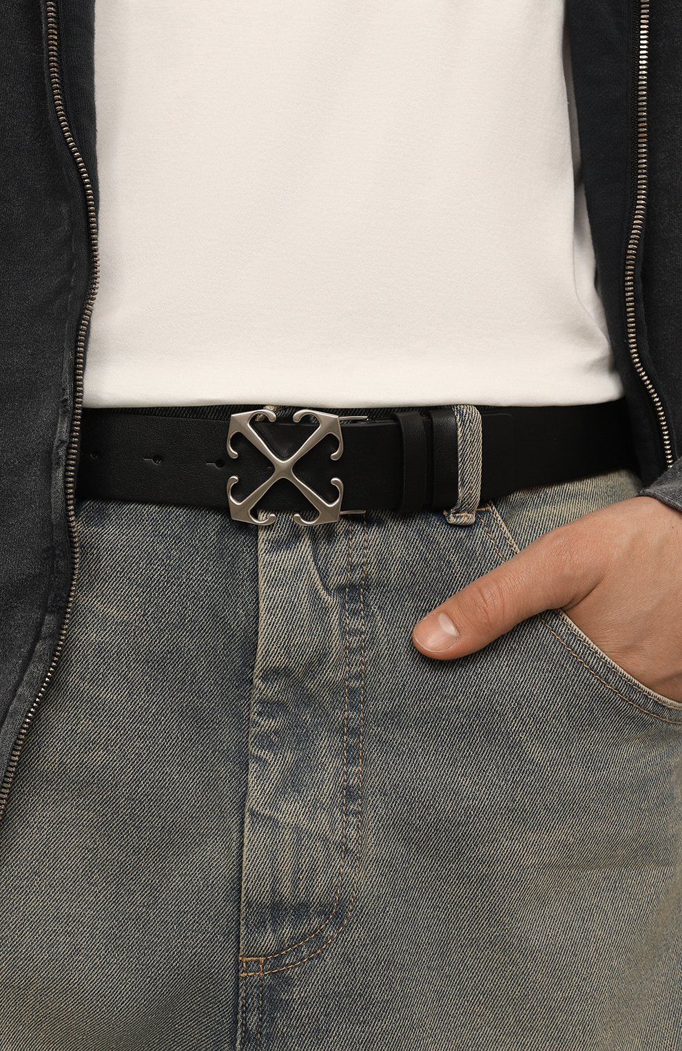 Кожаный ремень OFF-WHITE, арт. 0MRB133C99LEA001, фото 2