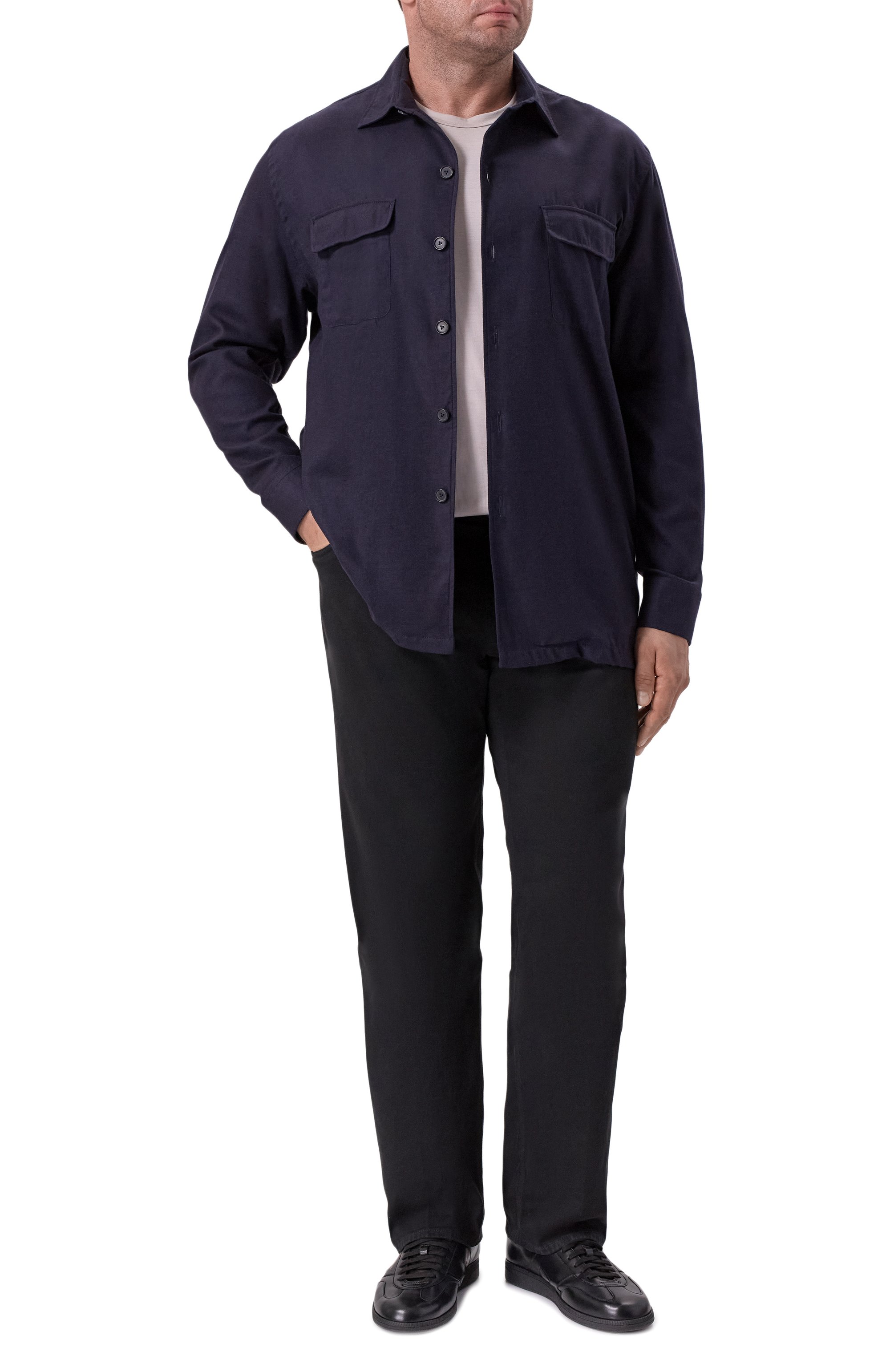 Рубашка из хлопка и лиоцелла VAN LAACK темно-синего цвета по цене 48400 руб., арт. VL-REYDIN-25K/155075/3XL-6XL, фото 2 Рубашка из хлопка и лиоцелла VAN LAACK, арт. VL-REYDIN-25K/155075/3XL-6XL, фото 2