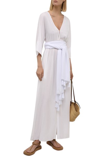Туника из вискозы ERIKA PENA кремового цвета по цене 32950 руб., арт. VER0MAXIDRESS/CREAM, фото 2 Туника из вискозы ERIKA PENA, арт. VER0MAXIDRESS/CREAM, фото 2