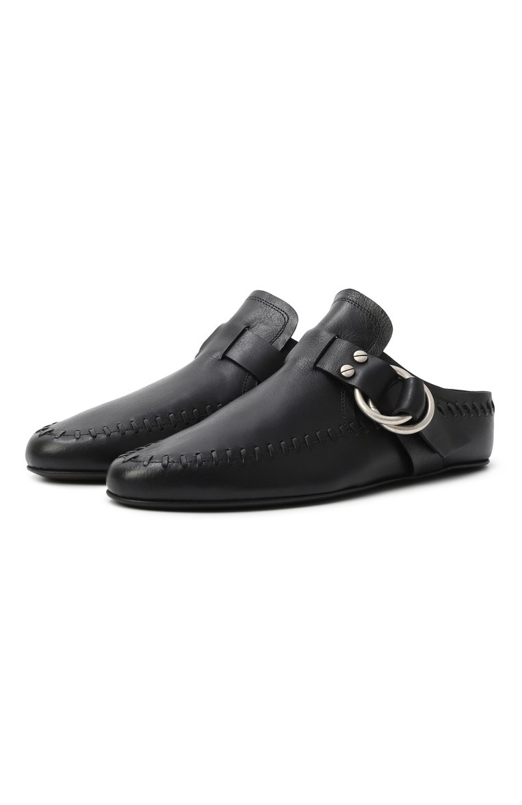 Женские кожаные сабо ande ANN DEMEULEMEESTER черного цвета, арт. B0012921/LT154 | Фото 1 (Автоматизация состава: Проставлено; Автоматизация ТО: Проставлено; Подошва: Плоская; Материал внутренний: Натуральная кожа; Материал внешний: Натуральная кожа)