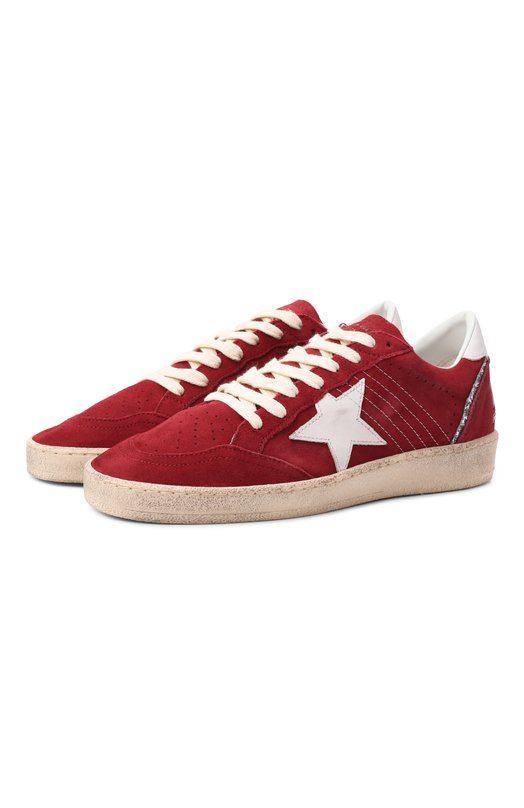 Замшевые кеды Ball Star Golden Goose Deluxe Brand GWF00117.F007206 Красный GWF00117.F007206