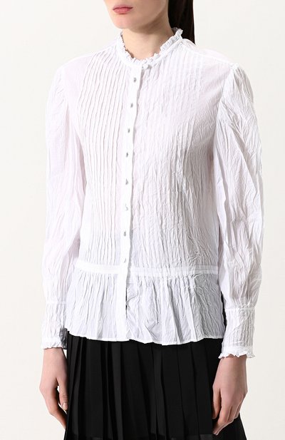 Хлопковая блуза прямого кроя с воротником-стойкой GUCCI, арт. 517956/Z3877, фото 3