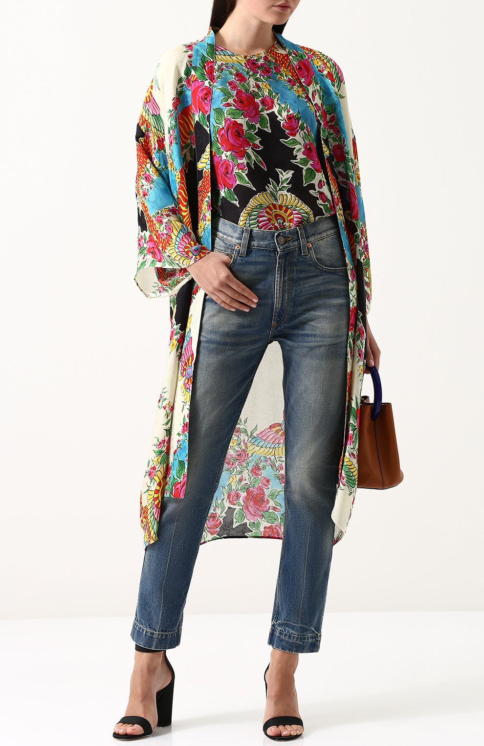 Укороченные джинсы прямого кроя с потертостями GUCCI, арт. 502791/XRA15, фото 2