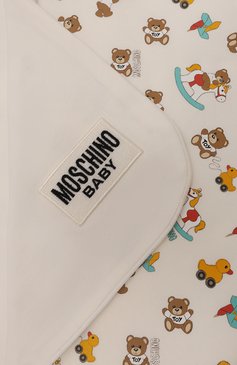 Детского хлопковое одеяло MOSCHINO кремвого цвета, арт. M7B005/LCB50 | Фото 3 (Материал: Текстиль, Хлопок; Материал сплава: Проставлено; Нос: Не проставлено)