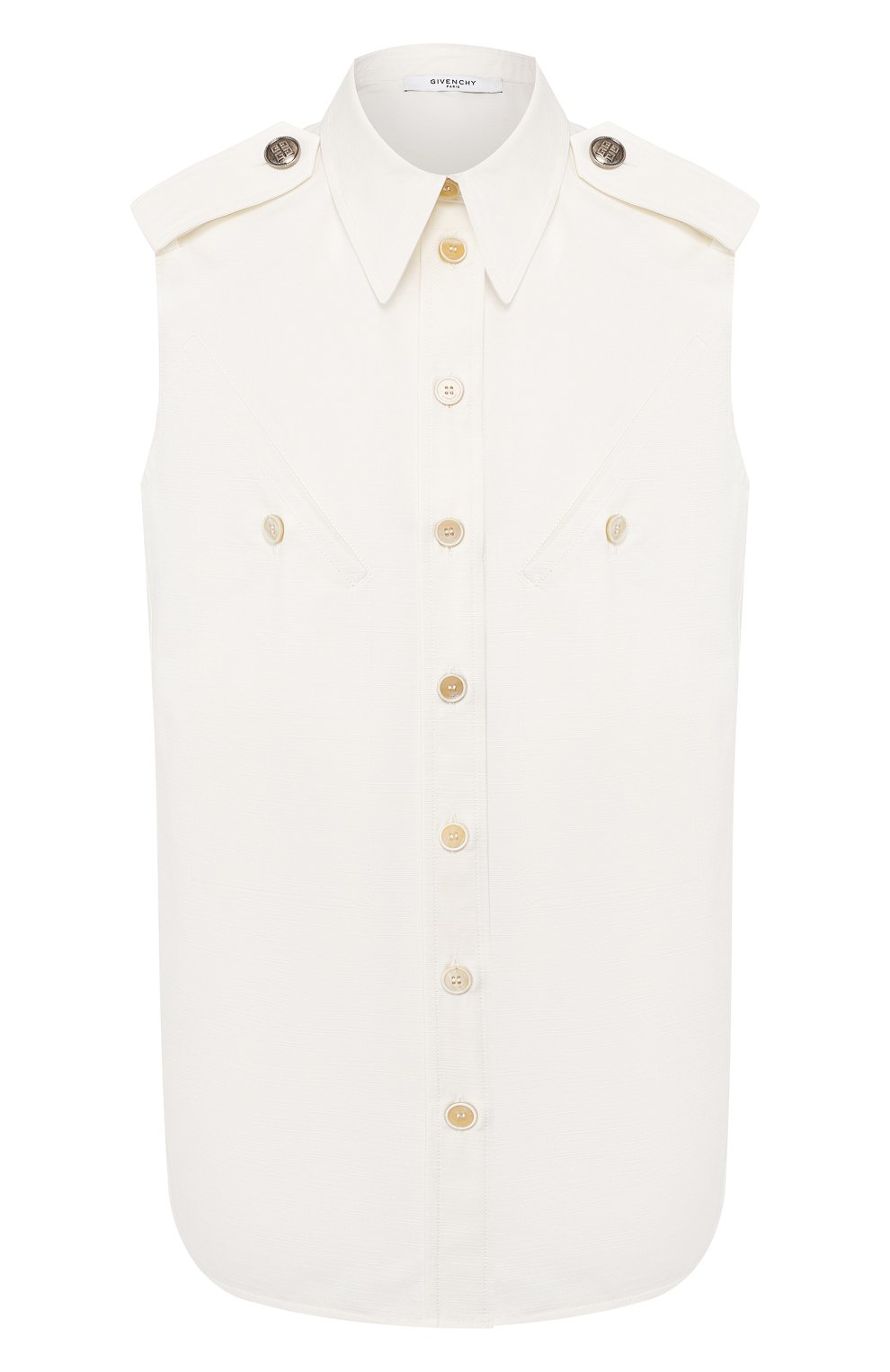 Хлопковая блузка GIVENCHY белого цвета по цене 44650 руб., арт. BW60HD11VH, фото 1 Хлопковая блузка GIVENCHY, арт. BW60HD11VH, фото 1