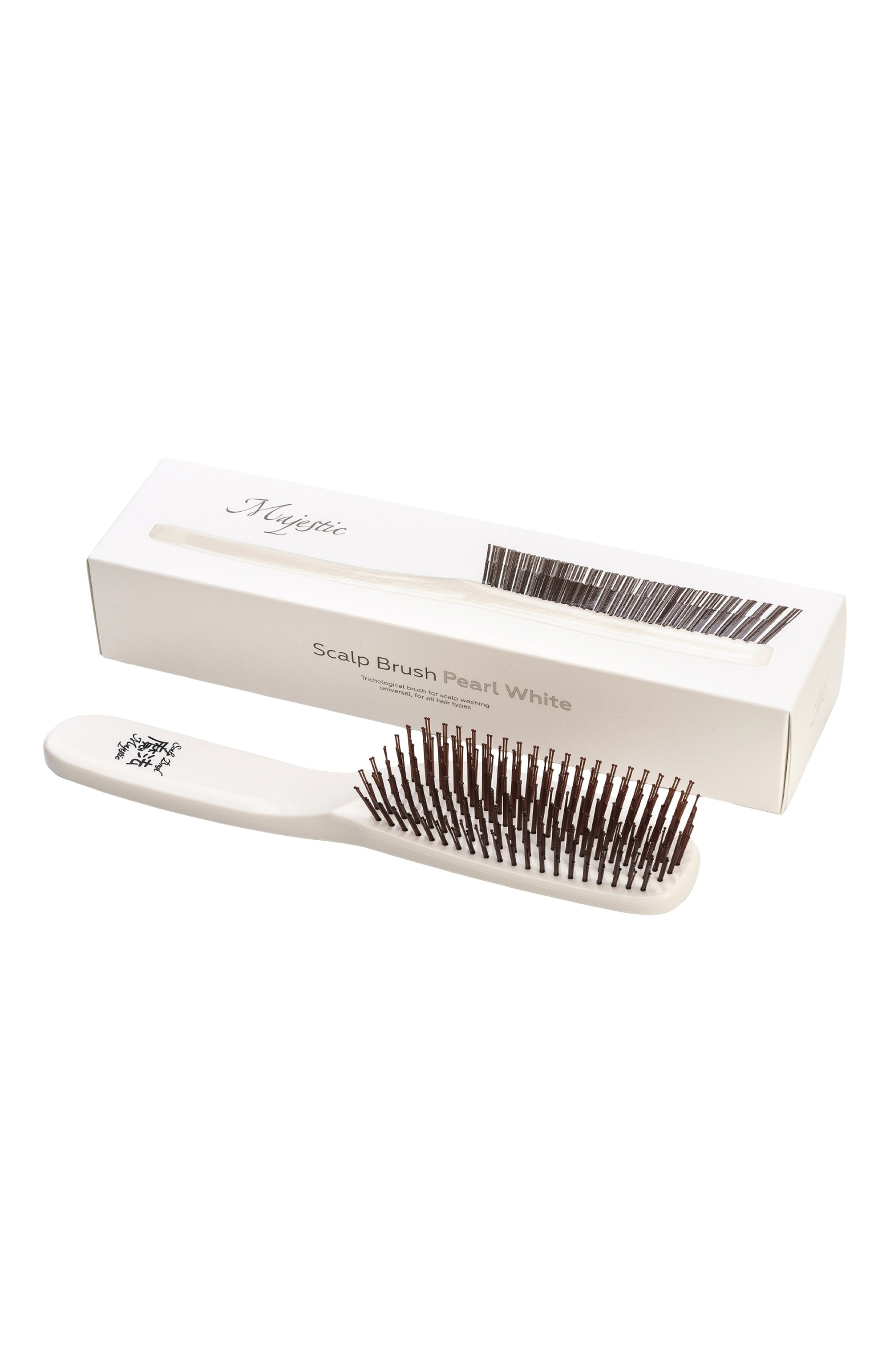 Расческа scalp brush 568 зубцов, оттенок белый жемчуг MAJESTIC цвета по цене 23700 руб., арт. 4564631504956, фото 1 Расческа scalp brush 568 зубцов, оттенок белый жемчуг MAJESTIC, арт. 4564631504956, фото 1