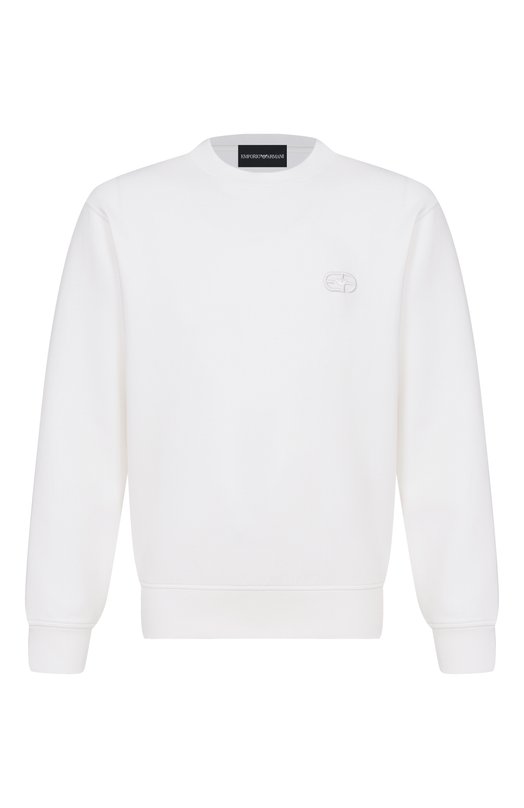 Хлопковый свитшот Emporio Armani EM004540/AF10013 Белый EM004540/AF10013