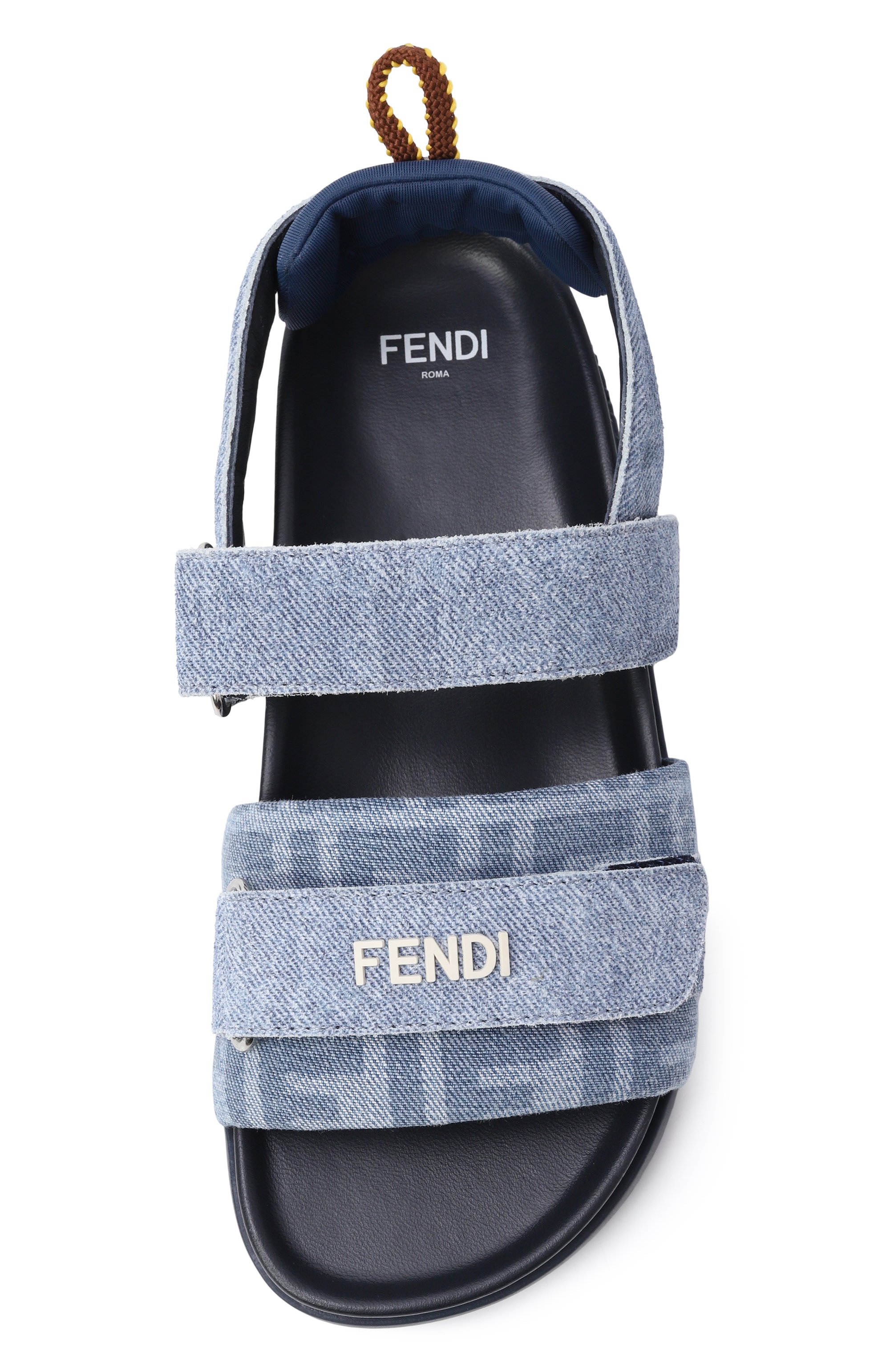 Текстильные сандалии FENDI голубого цвета по цене 49950 руб., арт. JMR554/AWKD, фото 4 Текстильные сандалии FENDI, арт. JMR554/AWKD, фото 4